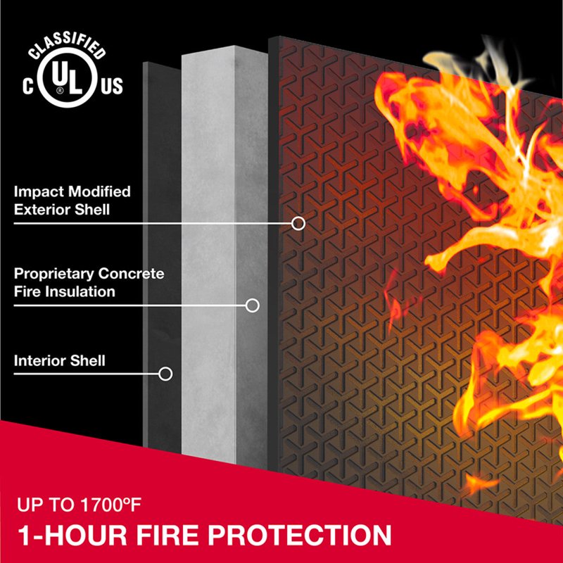 Fireproof Waterproof Security Safe with Digital Lock 0.82 Cu Ft Black