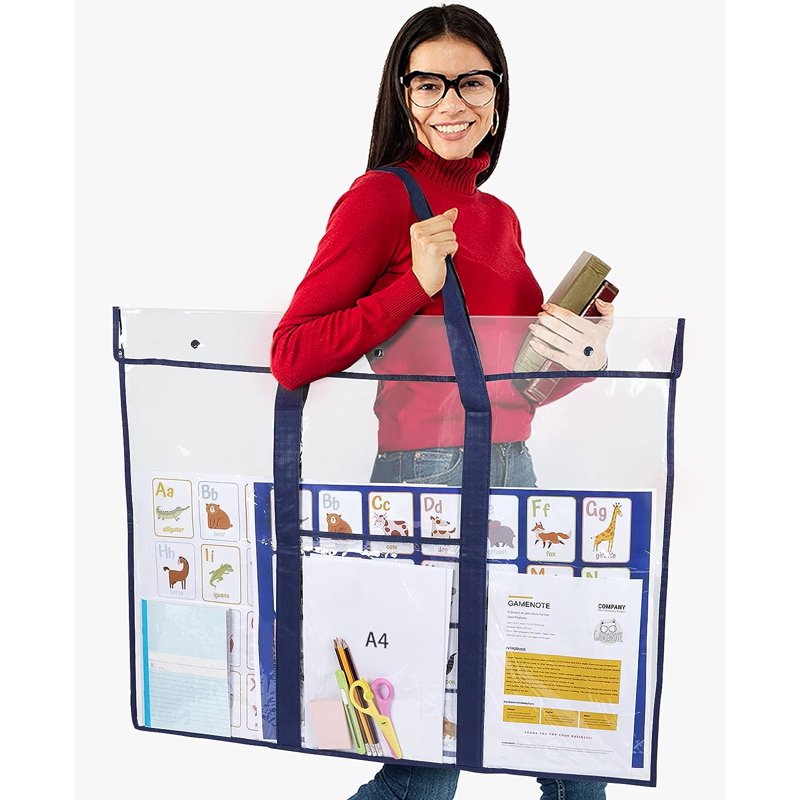 Large Poster Storage Bag Set - 2 Pack Art Portfolio Organizer for Classroom & Art Supplies