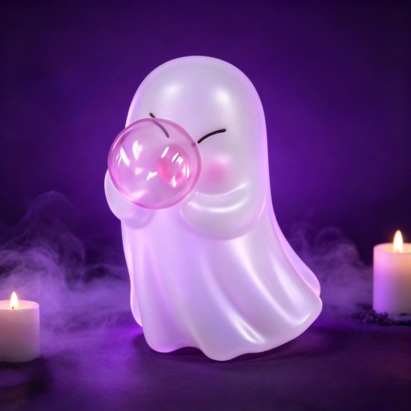 A-Blowing Ghost Night Light Blow Mold Halloween Decor - Iridescent Bubble Light