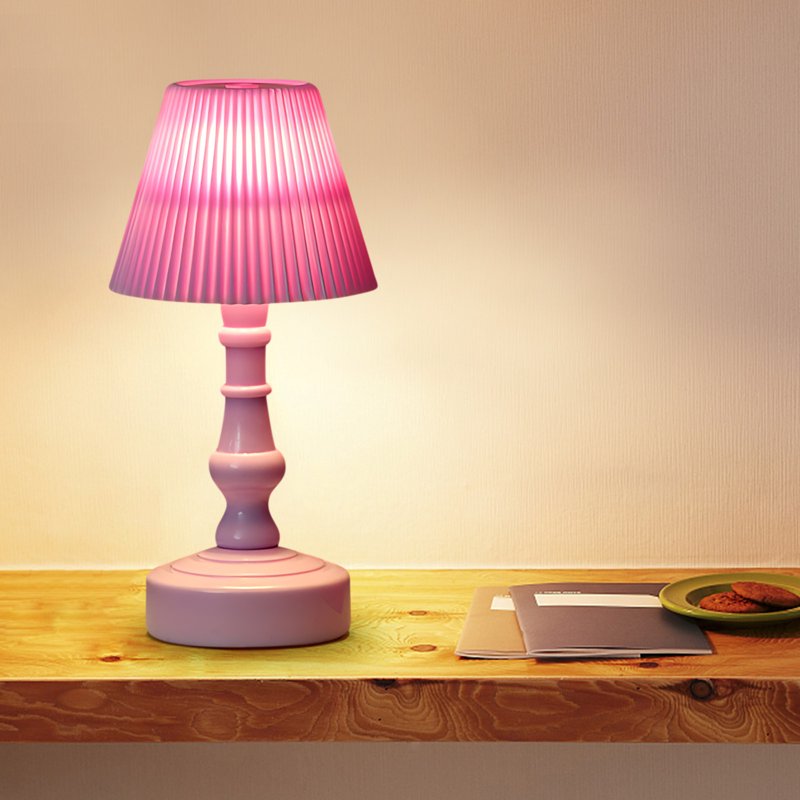 Cordless Bedside Lamp with Soft Light 5.5 Inch Retro Night Light for Bedroom & Living Room
