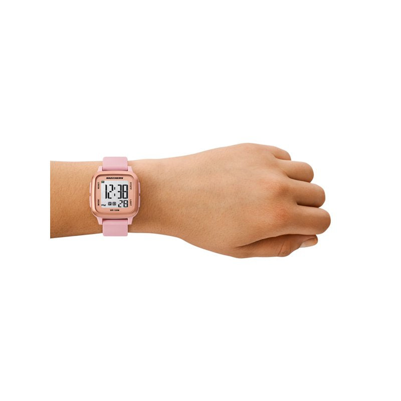 Skechers Women's Holmby Digital Blush Silicone Watch - 34mm Sporty Digital Timepiece