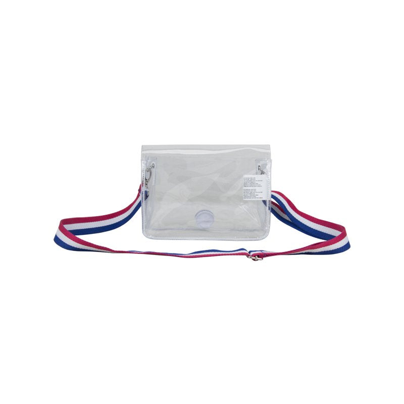 Clear Crossbody Bag with Webbing Strap - Multiple Colors