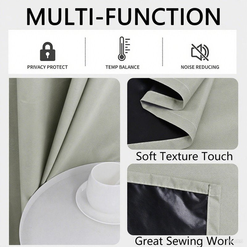 Blackout Grommet Curtain with Thermal Insulation - Light Blocking Window Curtain for Bedroom