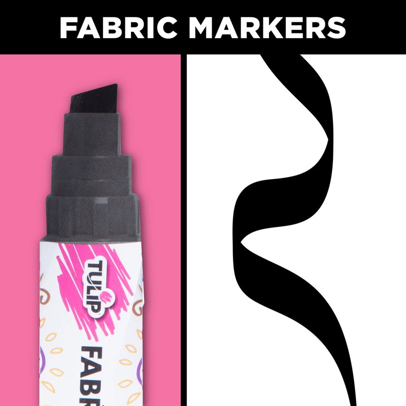 Fabric Marker - Permanent Black Jumbo Chisel Tip for Clothing & Crafts