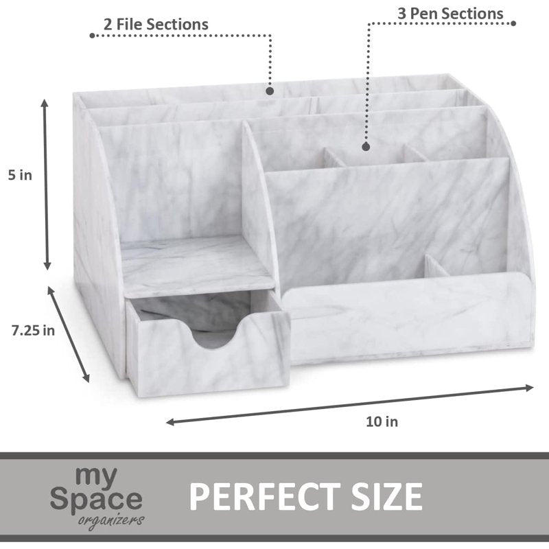Marble Desk Organizer Acrylic for Office and Home Storage