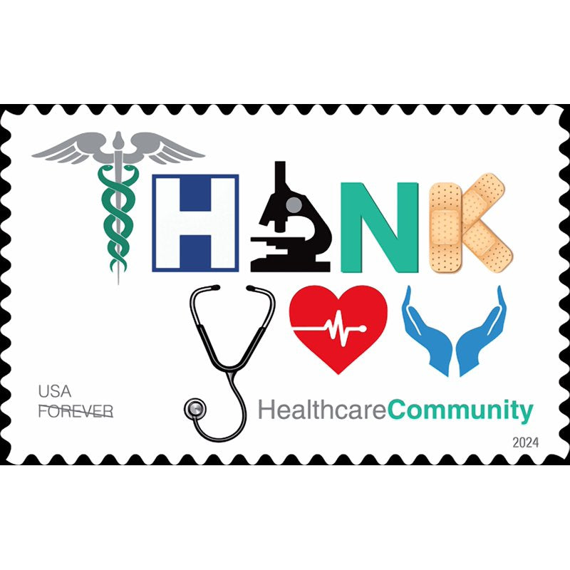 Healthcare Community USPS Forever Postage Stamp Sheet of 20 Thank You First Class