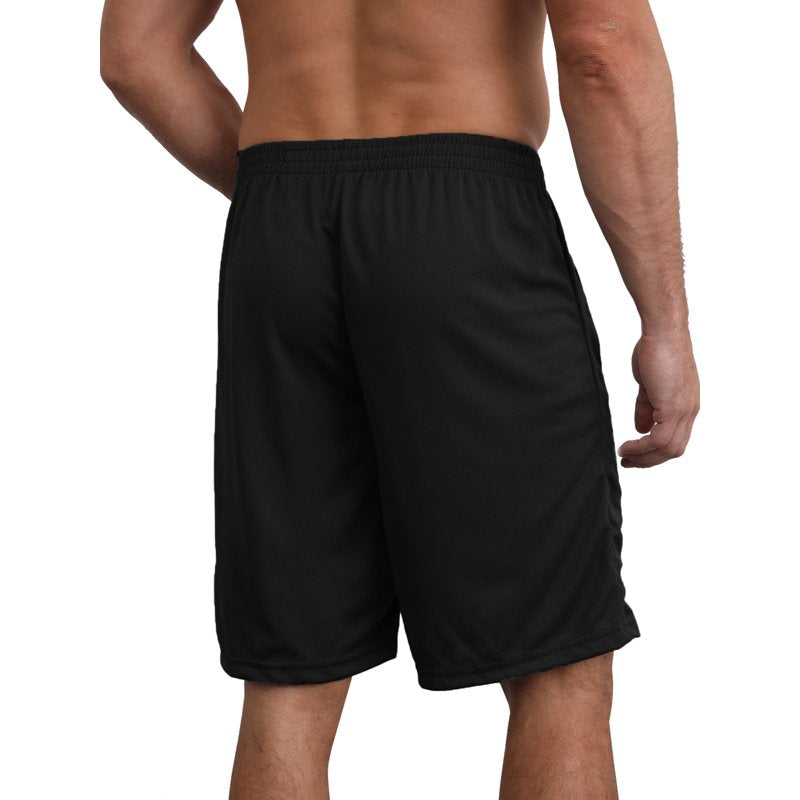 Men's Athletic Gym Shorts 3 Pack with Zipper Pockets - Breathable Quick-Dry Mesh