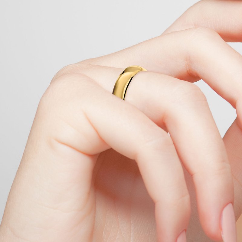 Personalized Bridal Wedding Band - 14K Gold Over Sterling Silver, Engraved, 5mm