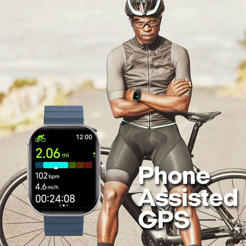 Smartwatch with 2.02-Inch AMOLED Screen Fitness Tracking Calls Sleep Monitoring