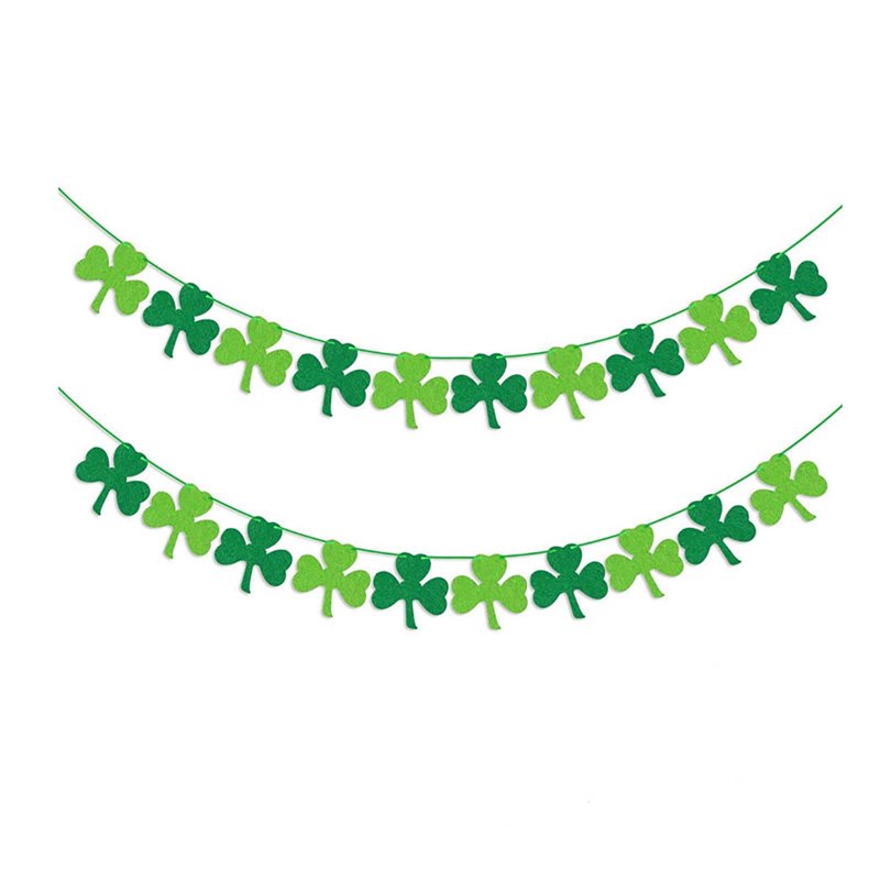St Patrick's Day Decorations Shamrock Garland Banner for Irish Party Supplies