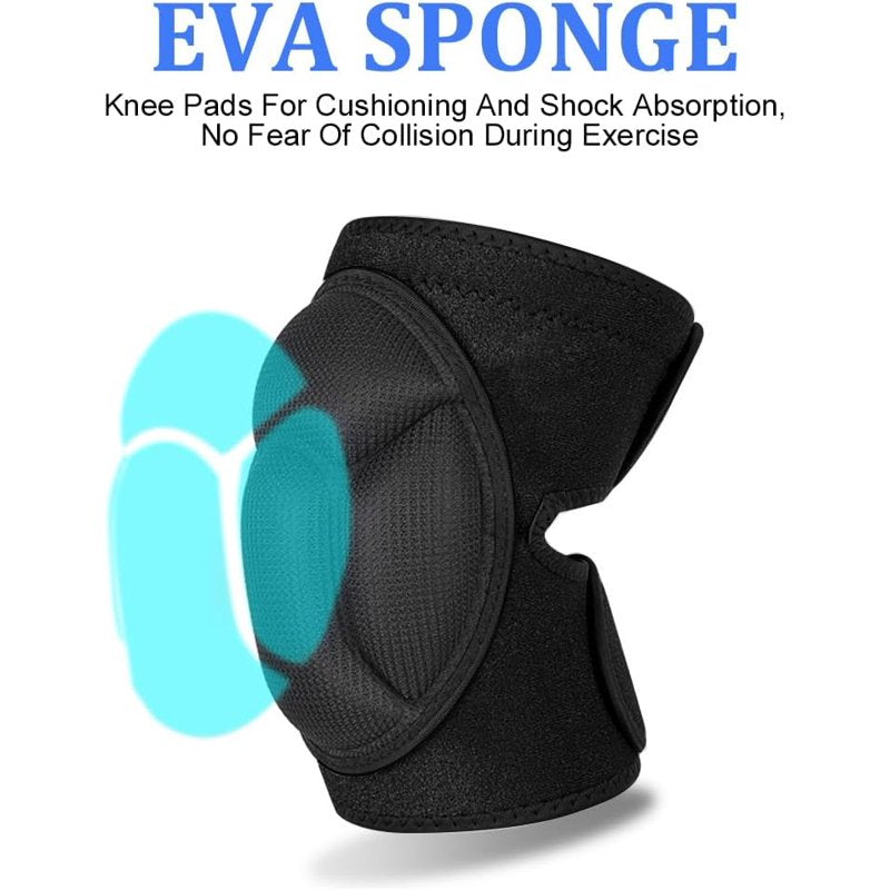 Knee Pads for Work & Sports - Anti-Slip, Thick EVA Foam, Adjustable Fit, 1 Pair
