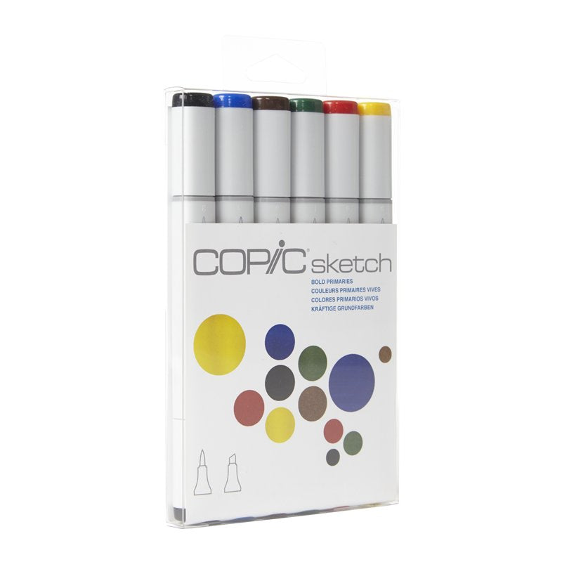 Copic Sketch Marker Set - Bold Primaries Assorted (6 Markers) Variation: Bold Primaries