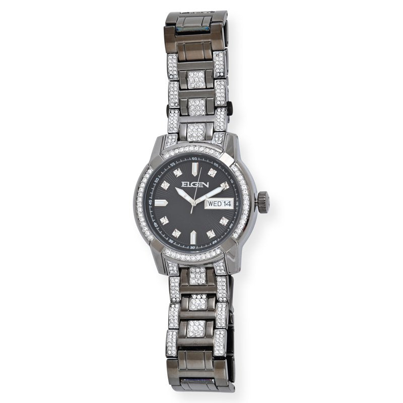 Men's Gunmetal Analog Wristwatch 52mm with Day/Date and Adjustable Bracelet