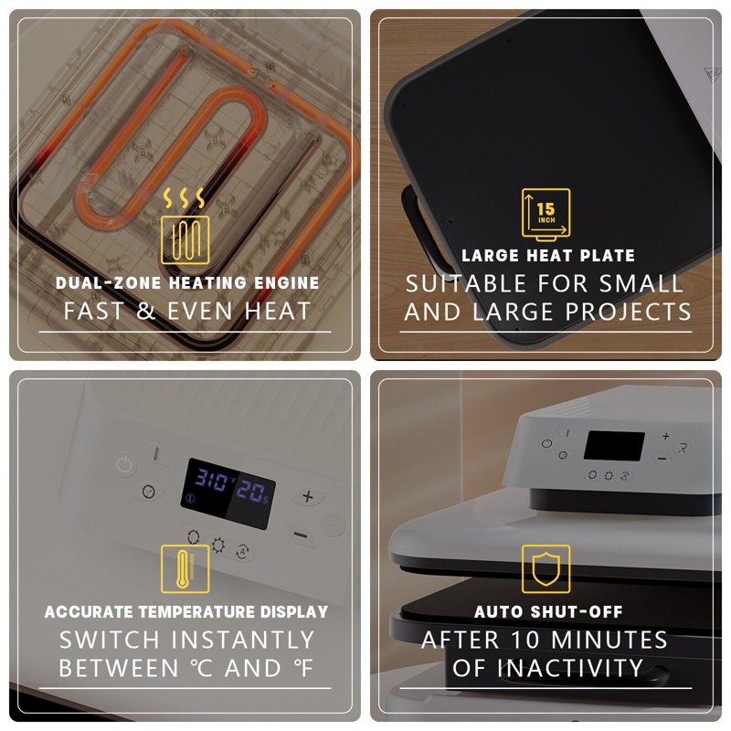 Automatic Heat Press Machine & Tumbler Press Bundle for DIY Crafts
