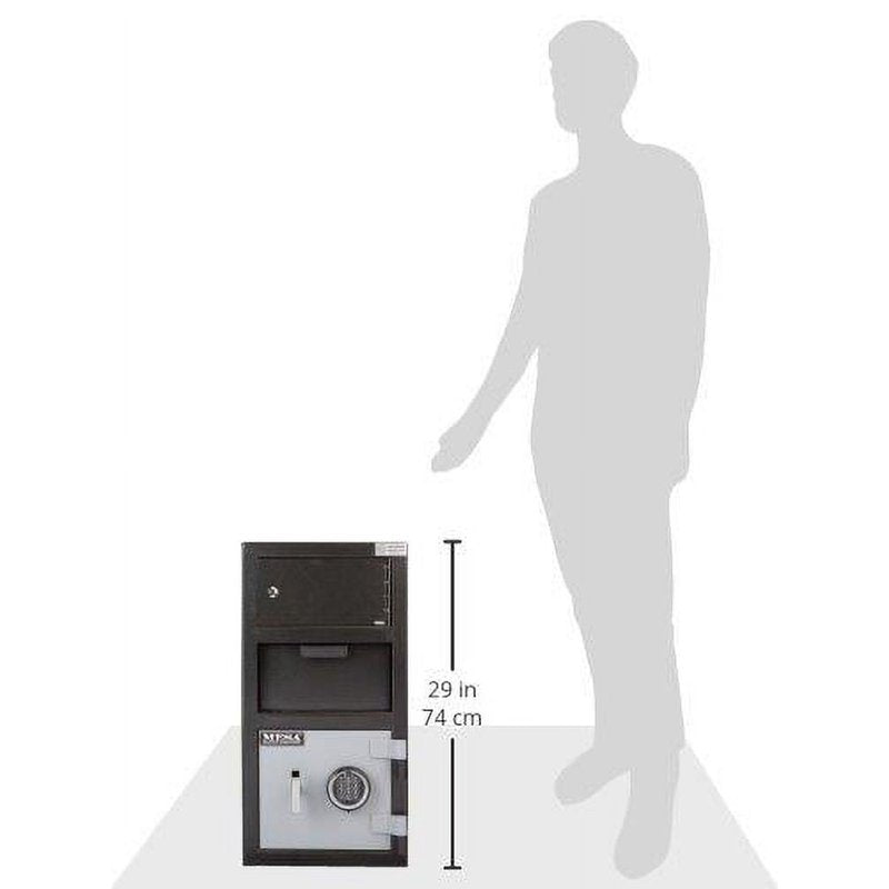 Cash Depository Safe 1.5 Cu. Ft. Steel Two Tone Black Gray Electronic Lock