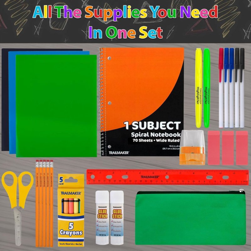 Bulk Stationery Kits with Notebooks, Pens, Pencils & Supplies - 12 Pack