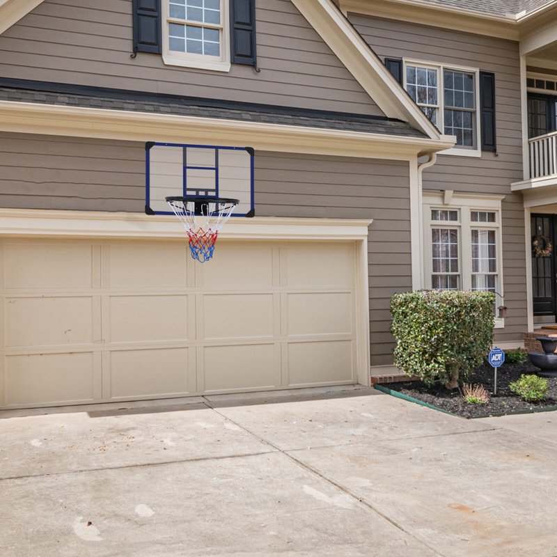 Wall-Mounted Basketball Hoop 35x24 Inches with Shatterproof Backboard & All-Weather Mesh