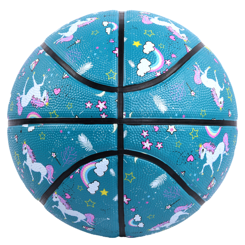 Teal Unicorn Basketball Size 6 - Indoor & Outdoor Superior Grip Rubber Ball