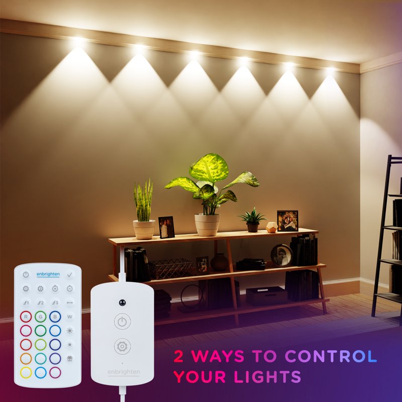 Indoor RGBWIC LED Wall Lights String with Remote - Color Changing 8ft