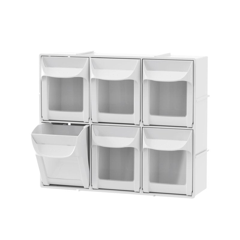 Wall-Mountable Clear Front Craft Storage Organizer with 6 Drawers