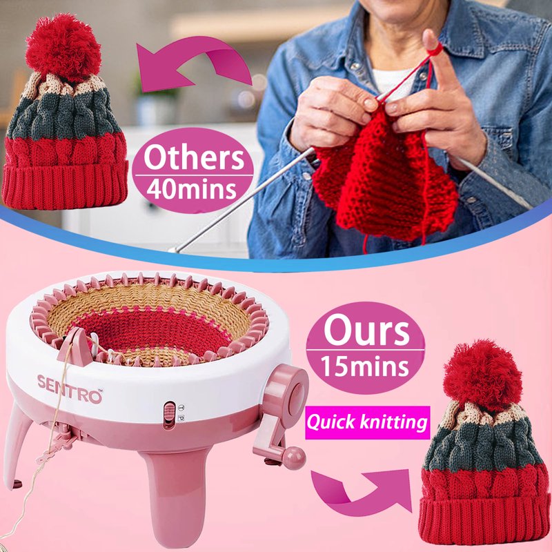 Knitting Machine with 48 Needles DIY Weaving Loom Kit for Beginners and Adults