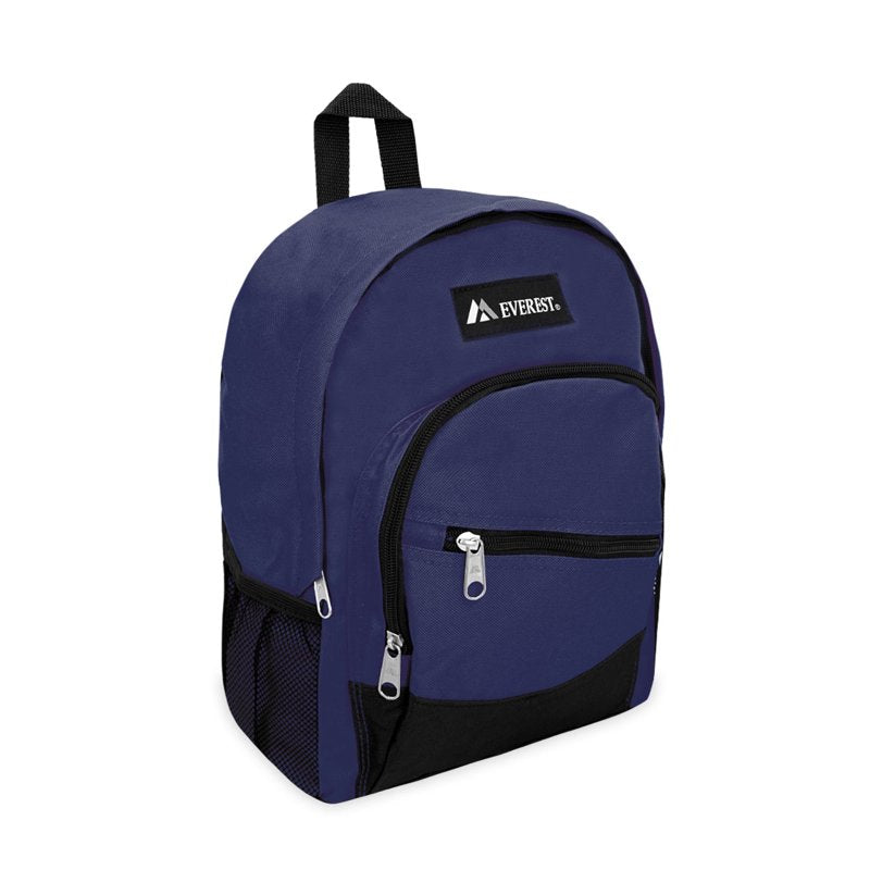 Everest Kids Backpack Navy Two-Tone Zippered Front Pocket