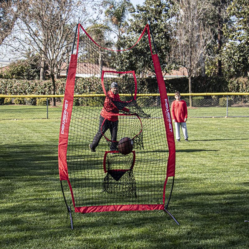 Football Passing Net with Targets - 4x8 ft Portable Practice Trainer for QB Accuracy