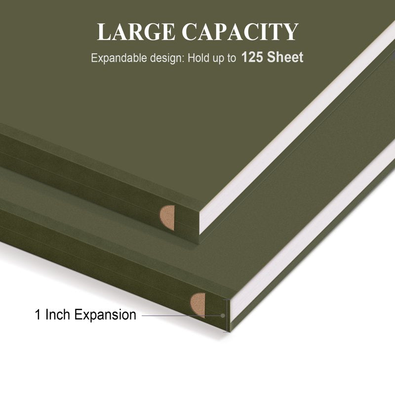 Hanging File Folders with 1/5 Cut Tabs, 1-Inch Expansion, Letter Size, 24 Pack, Green