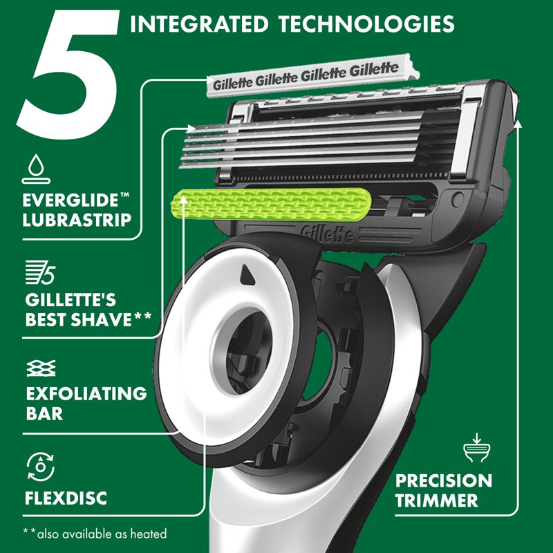 Men's Gillette Razor with Exfoliating Bar for Game Day Grooming