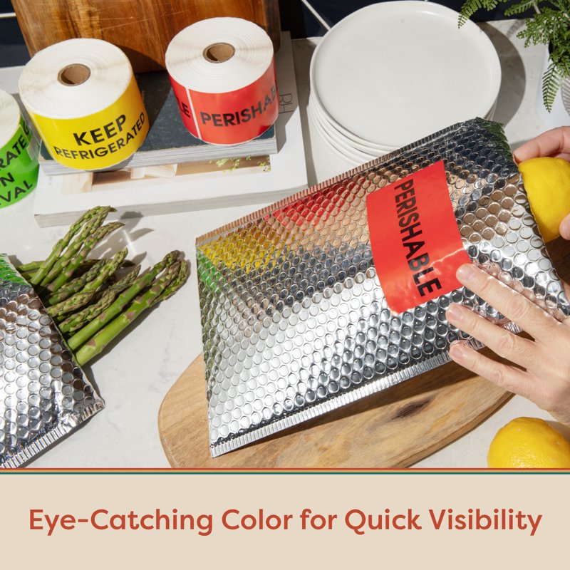 This Side Up Handle With Care Shipping Labels - 3 X 5 Inch, 500 Stickers Per Roll