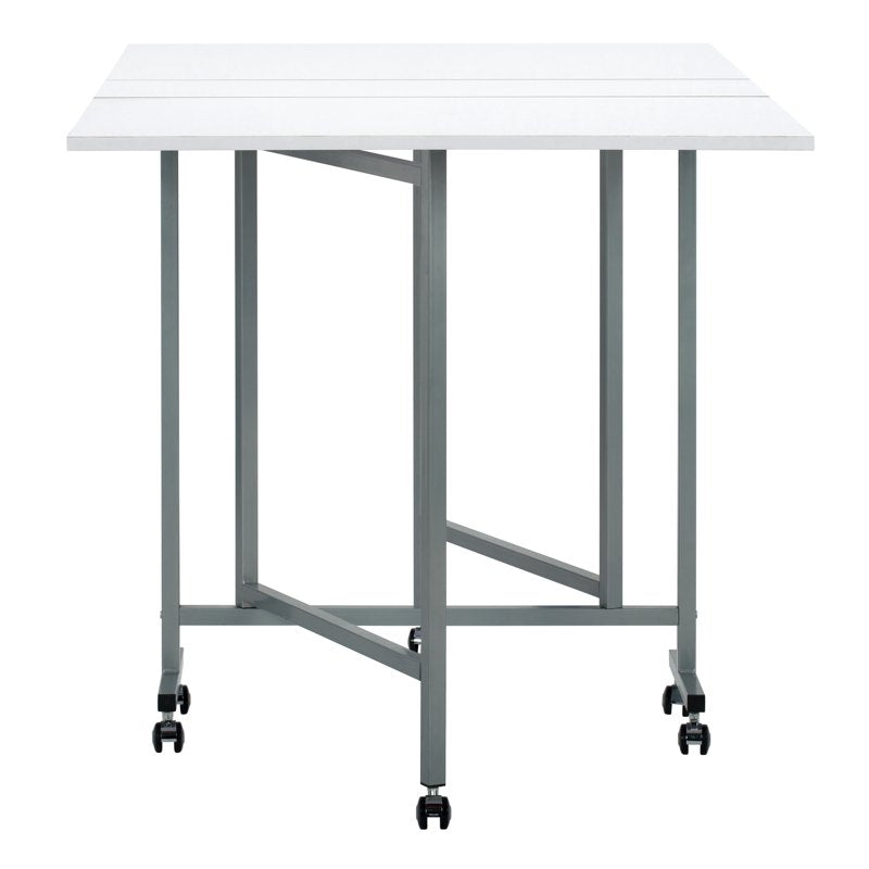 Folding Craft and Sewing Table with Casters - Adjustable Work Surface