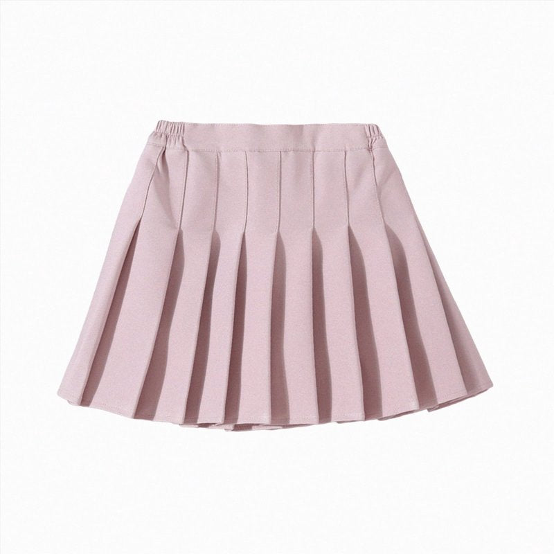 Girls Tennis Skirt with Built-in Shorts & Pockets - School Uniform Pleated Skort