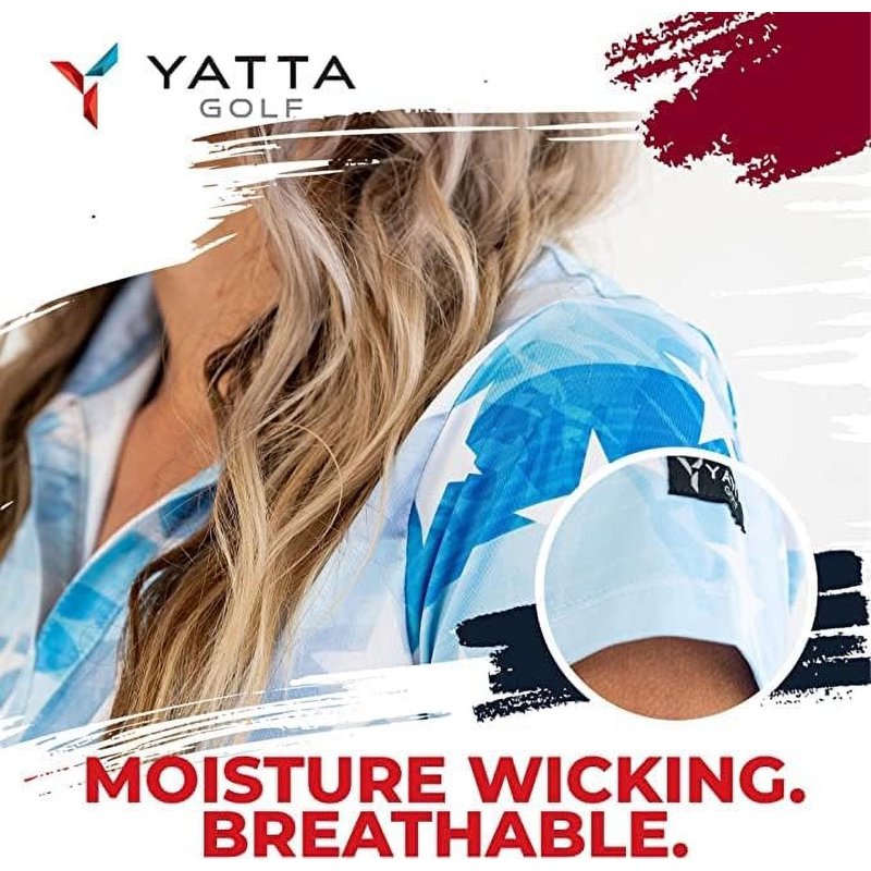 Women's Golf Polo Shirt - Performance Moisture-Wicking V-Neck Short Sleeve
