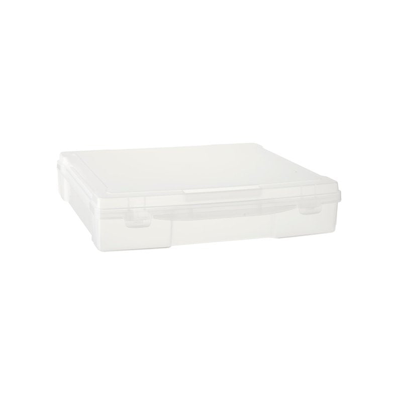12 Pack Clear Plastic Scrapbook Storage Cases - Portable Craft Organizer