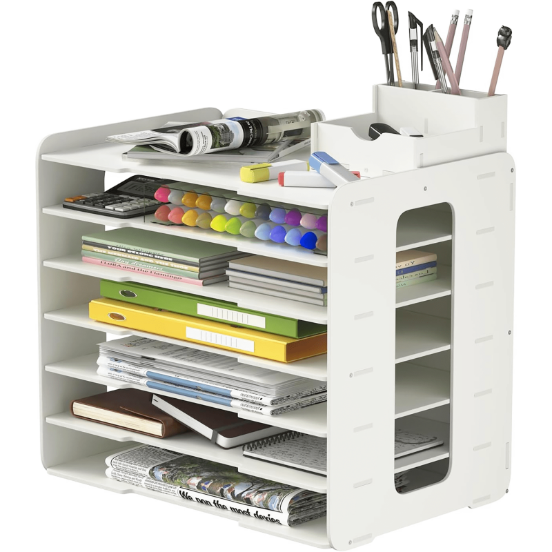 7-Tier Desk File Organizer for A3 Paper - Office & Home Storage