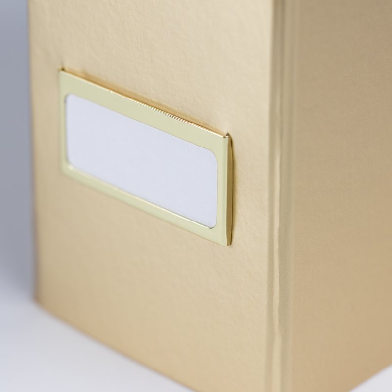 Gold Foldable Magazine File Holder Set of 4 - Desk & Office Organizer