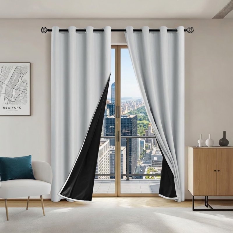 Blackout Window Curtains with Thermal Insulation - Room Darkening Drapes for Living & Bedroom