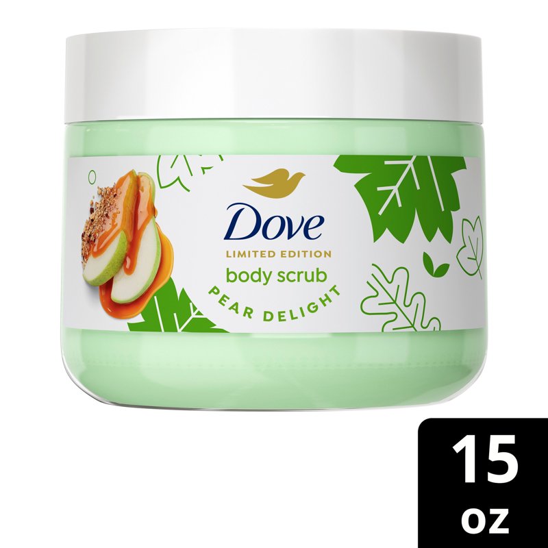 Pear Delight Body Scrub with Natural Exfoliants - Hydrating Seasonal Scent, 15 oz