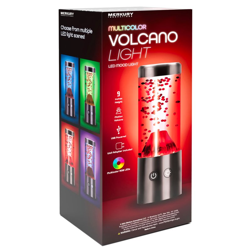 RGB Volcano LED Mood Night Light - USB Powered, Motion Simulation