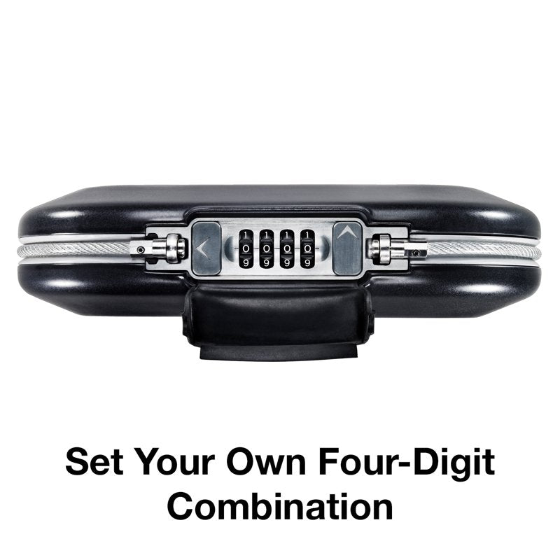 Portable Safe with Resettable Combination - Water-Resistant Travel Security Lockbox