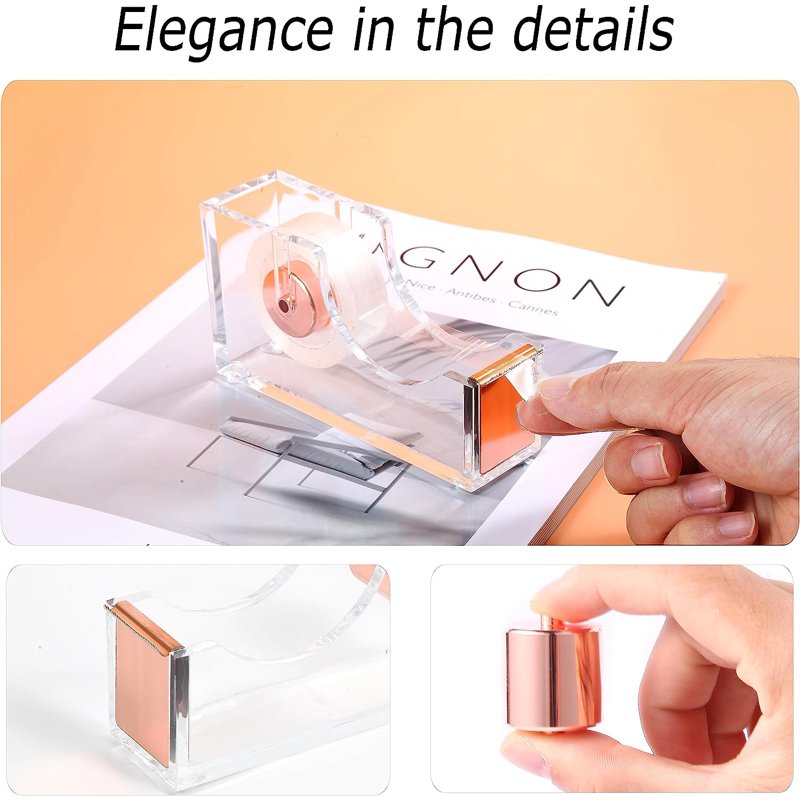 Rose Gold Desk Organizer Set with Stapler Pen Holder Scissors & Staples
