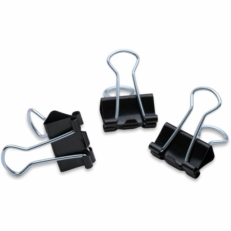 Fold-Back Binder Clips Black - Heavy-Duty Paper Clamps for Office & Classroom