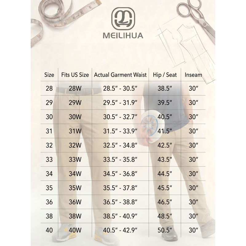 Men's Lightweight Golf Pants with Quick Dry & 4-Way Stretch – Casual Athletic Trousers