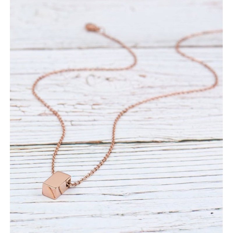Matching Mom and Daughter Necklace Set - Silver Cube & Infinity Rings Gift