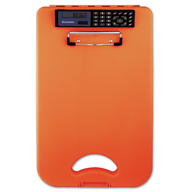 Heavy-Duty Storage Clipboard with Built-In Calculator - Hi-Vis Orange