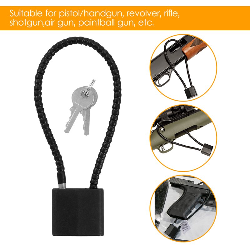 keyed Cable Lock for Firearms, Pistols, Rifles & Shotguns - Child Safety Lock