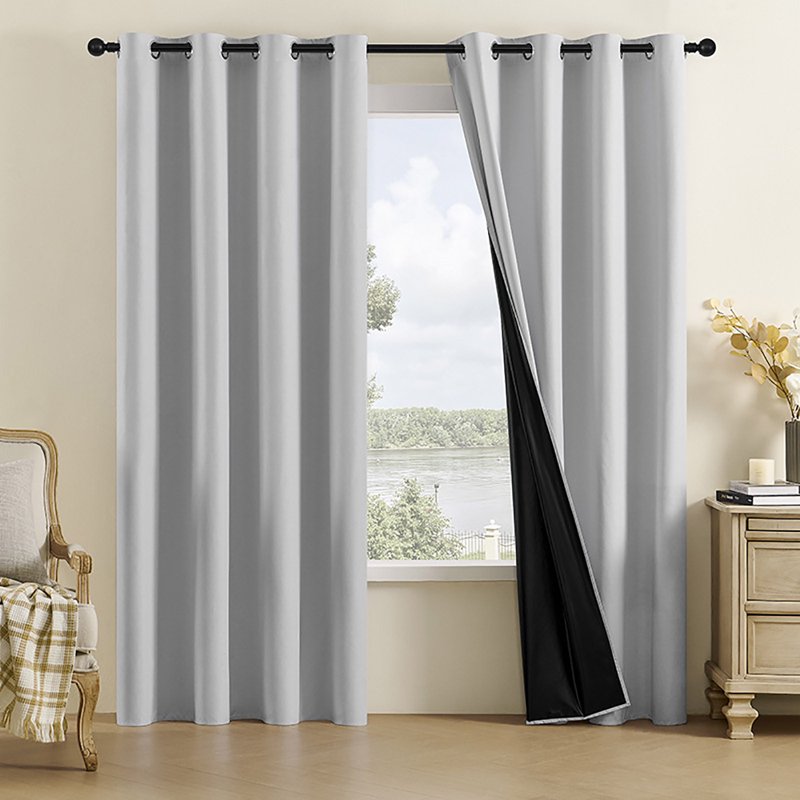 Light Blocking Curtain Panel Pair - Elegant Room Darkening Curtains 52x63in