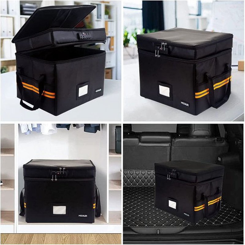 Fireproof Waterproof Legal Size Document Folder Organizer - Black
