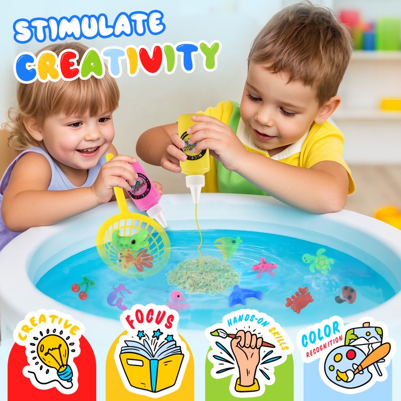 Kids Water Gel Craft Kit with 20 Molds for DIY Sea Creatures & Aquarium Scenes