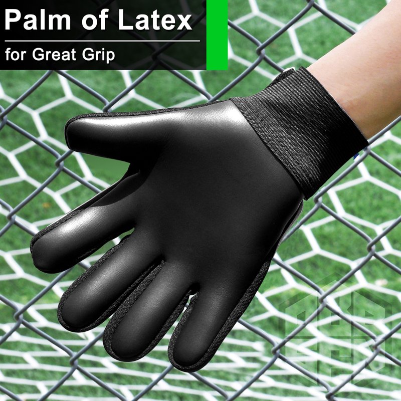Obbsen Kids Soccer Goalie Gloves Neo Green - Protective Gripped Youth Goalkeeper Gloves